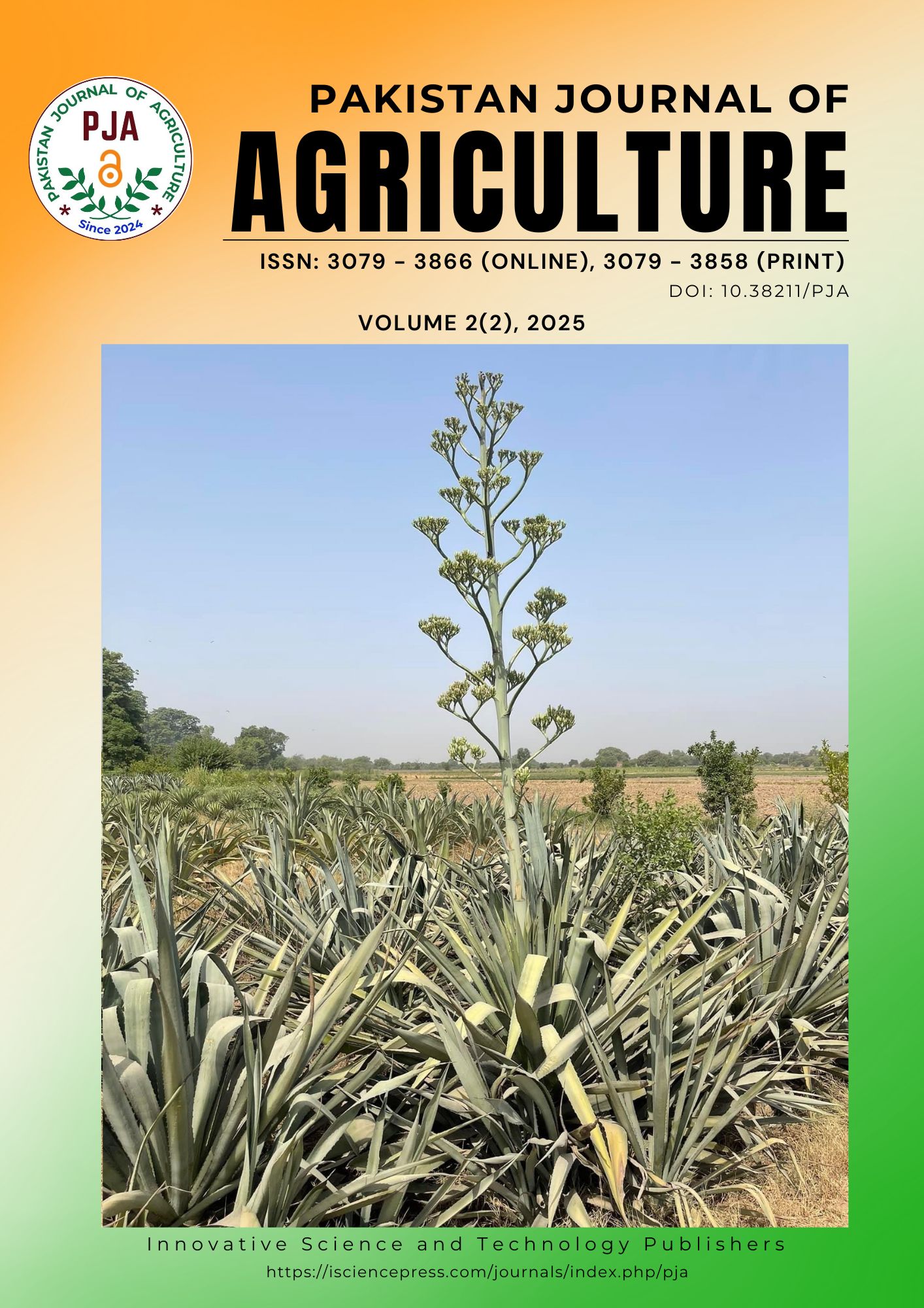					View Vol. 2 No. 2 (2025): Pakistan Journal of Agriculture (Online First)
				